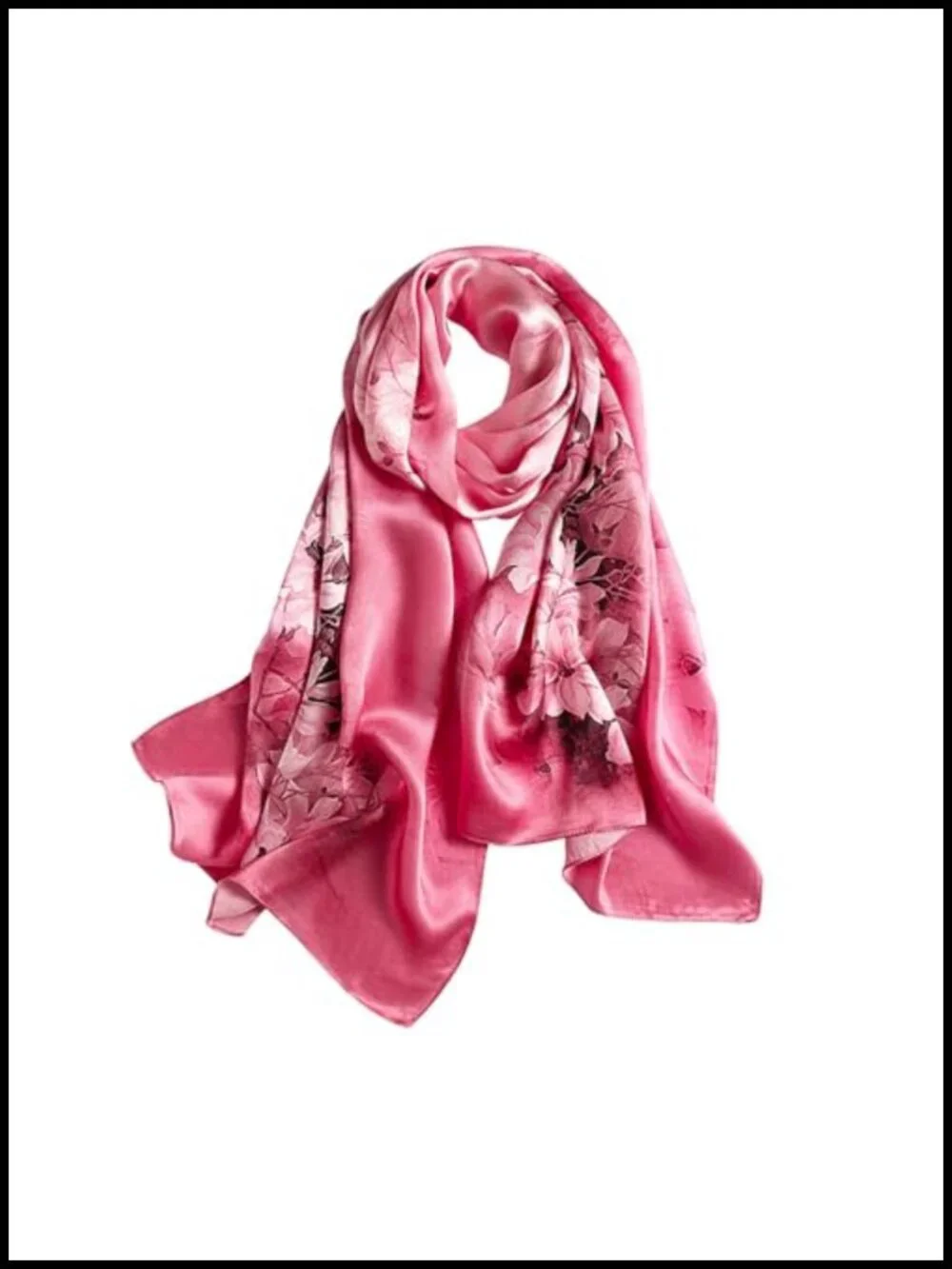 100% Mulberry Silk Long Scarf Oblong Shawl Wrap Headscarf Gift Box